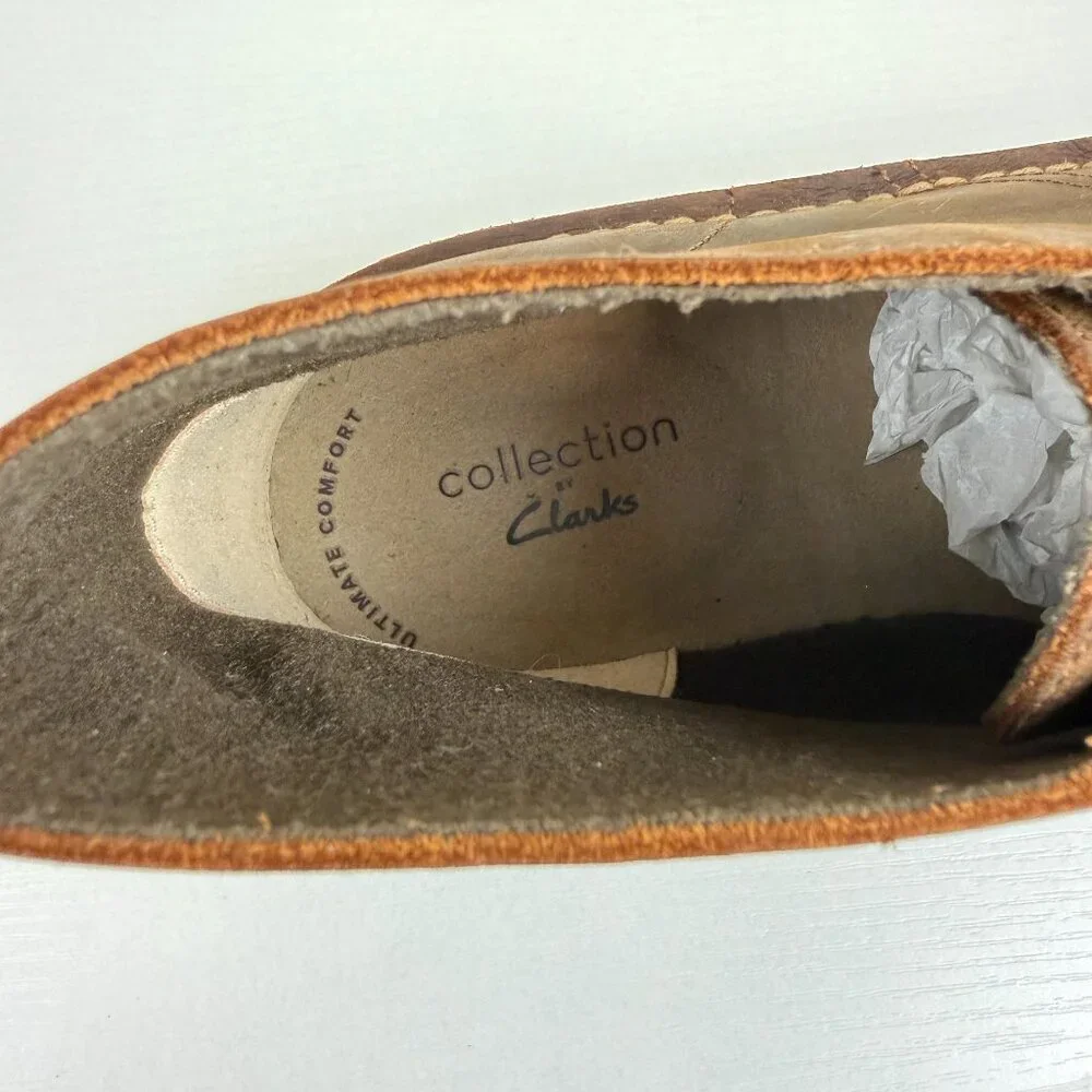 Like New Clarks Bushacre Chukka Boots in Beewax Leather